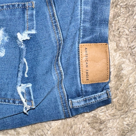 American Eagle Outfitters Dark Blue Distressed Skinny Jeans - Picture 6 of 6